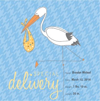 Picture of Baby Stork Blue - Personalized